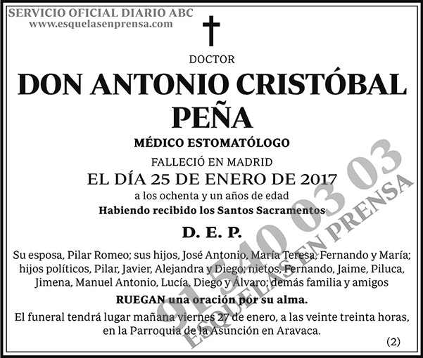 Antonio Crsitóbal Peña